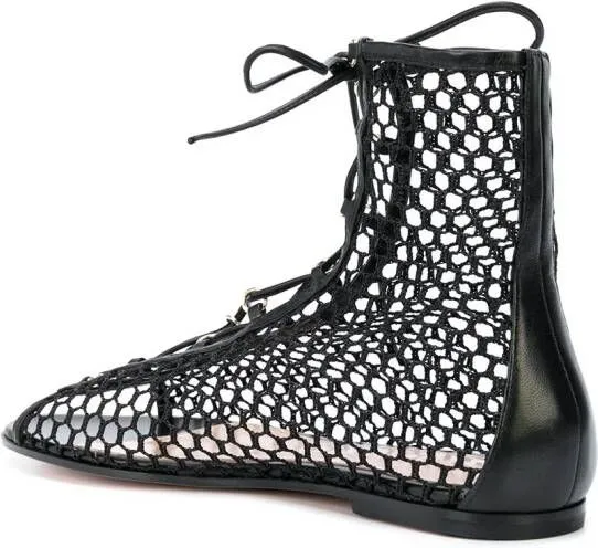 Gianvito Rossi perforated lace-up sandals Black