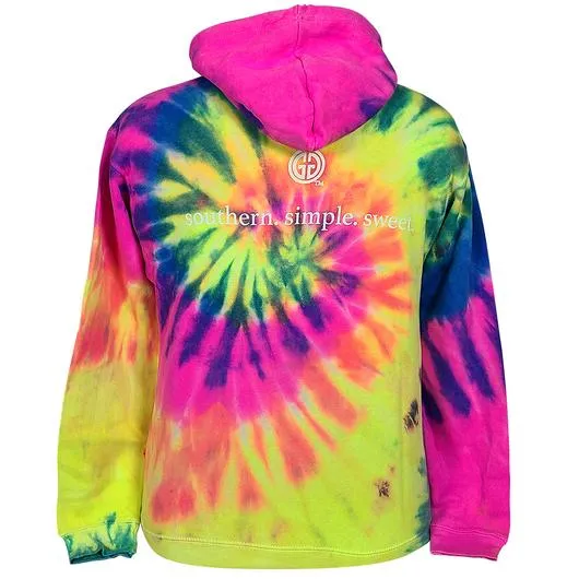 Girlie Girl Originals Logo Tie Dye Neon Long Sleeves Sweatshirt Hoodie