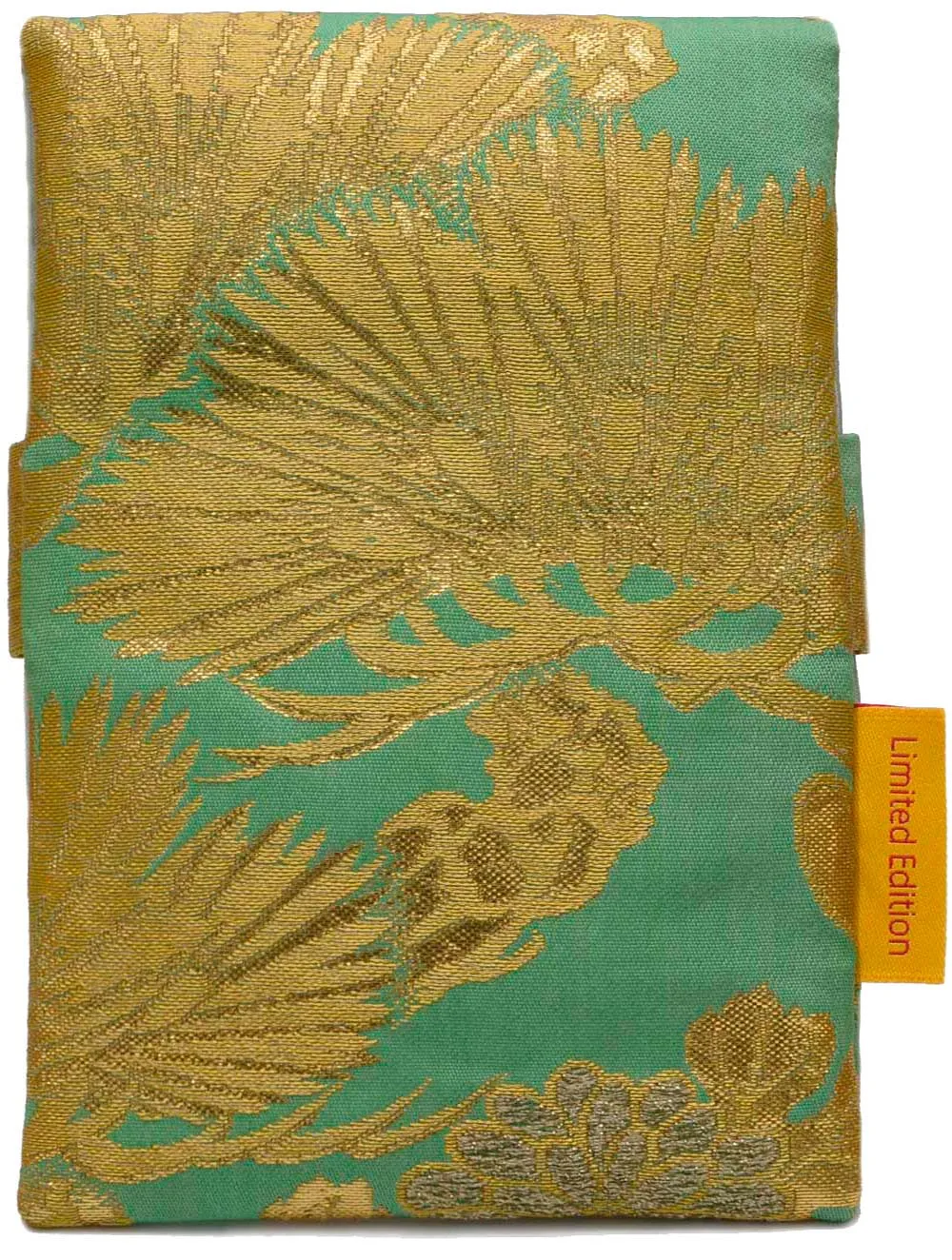 Golden Pine Leaves - Japanese vintage silk foldover pouch