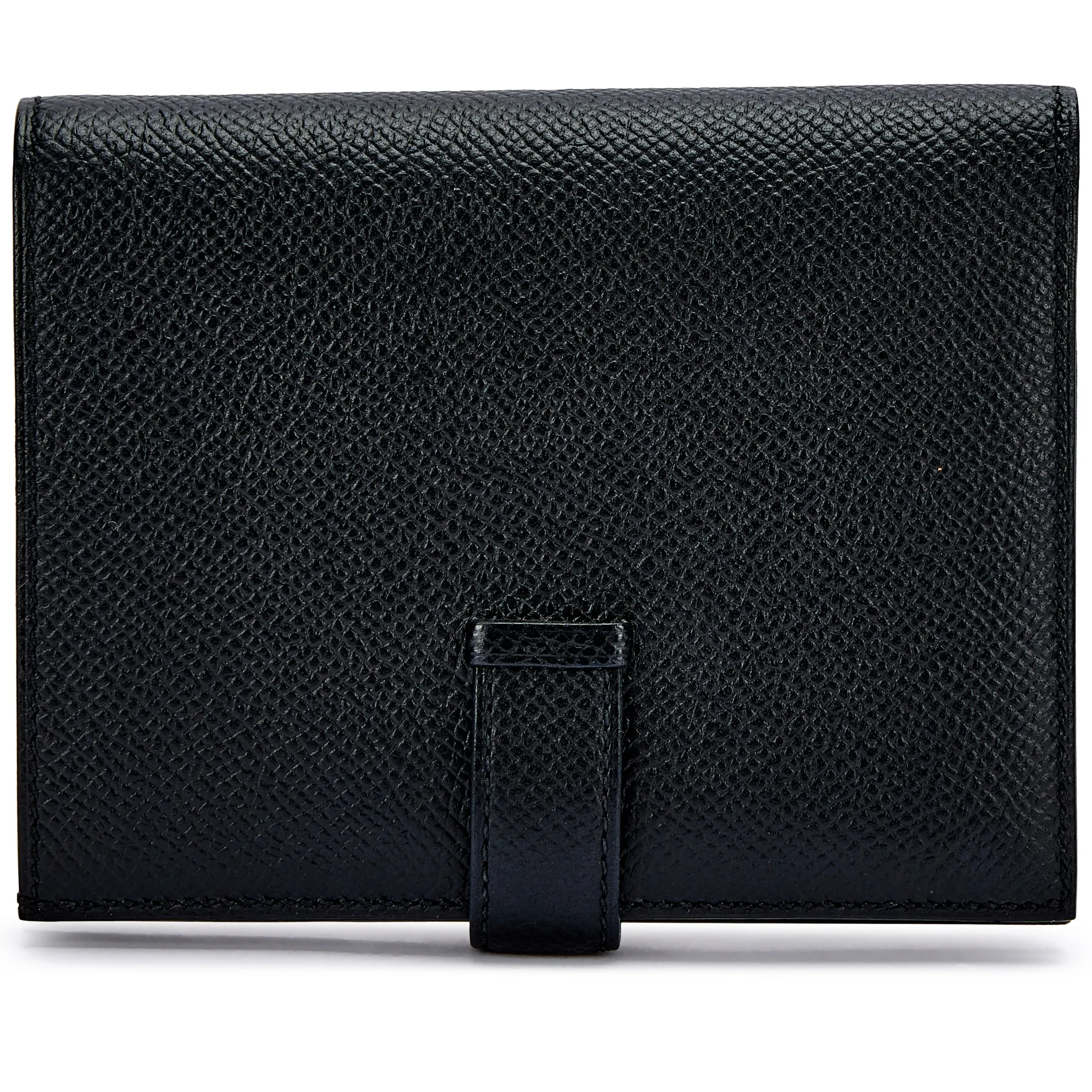 Hermès Black Epsom Bearn Compact Wallet Gold Hardware, 2023