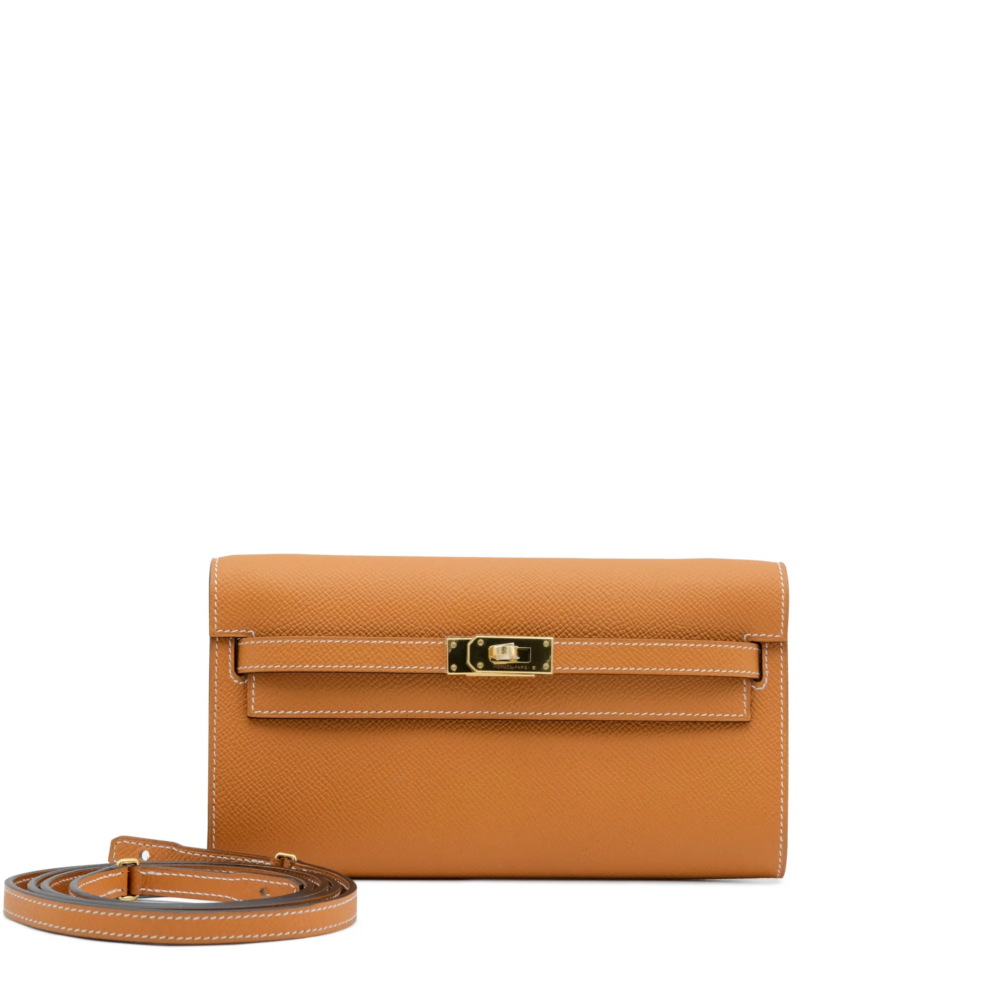 Hermès Toffee Epsom Kelly-To-Go Wallet Gold Hardware, 2023