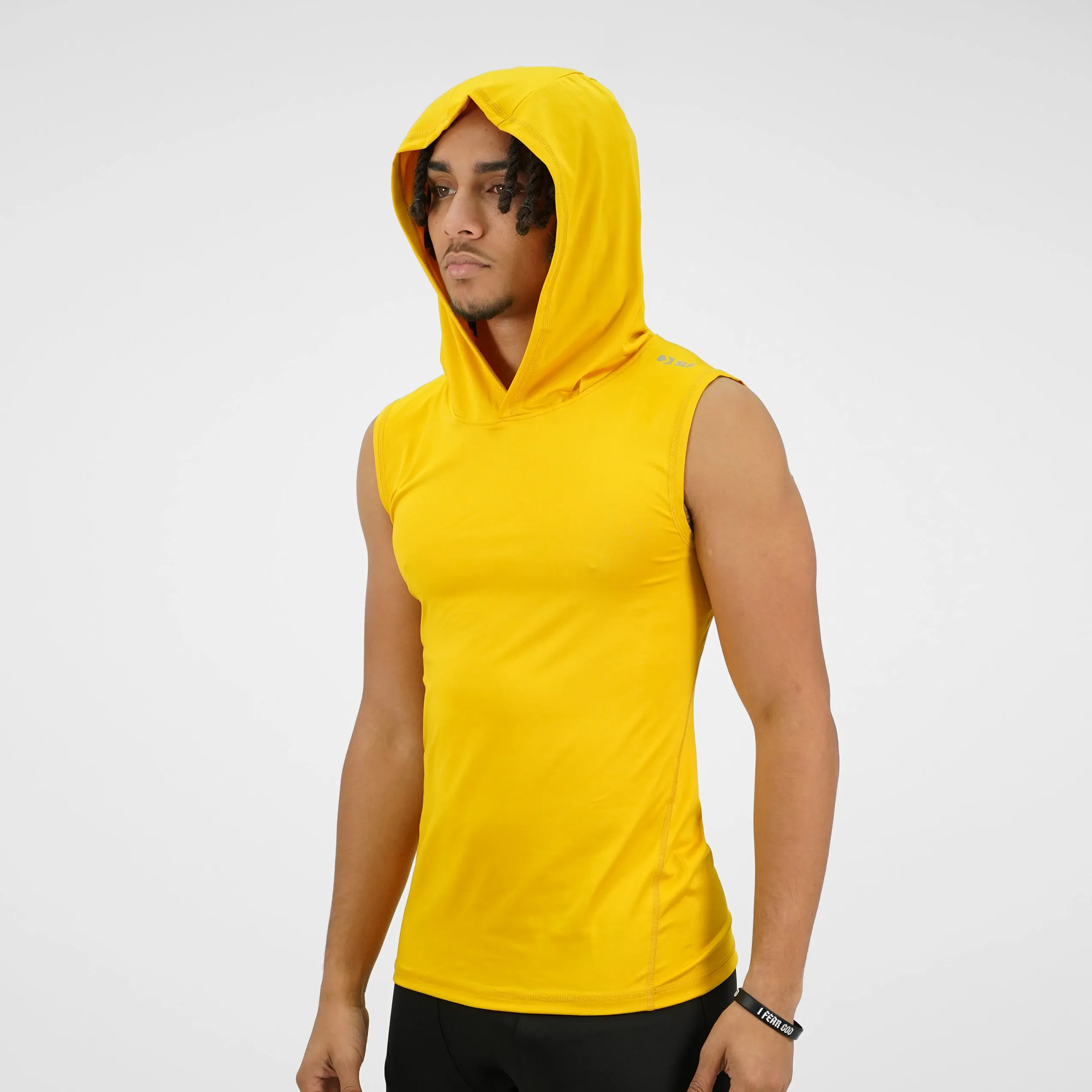 Hue Yellow Gold Sleeveless Compression Hoodie