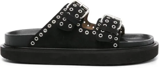 ISABEL MARANT Lennya eyelet-embellished sandals Black