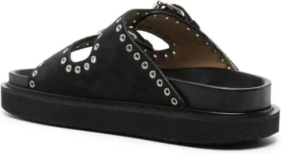 ISABEL MARANT Lennya eyelet-embellished sandals Black