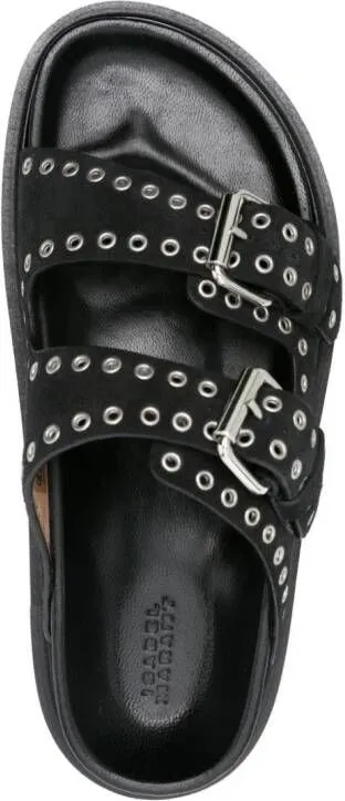 ISABEL MARANT Lennya eyelet-embellished sandals Black