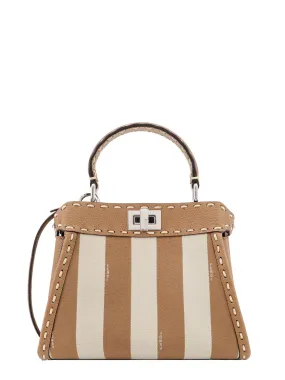 Jacquard fabric handbag with Pequin striped motif