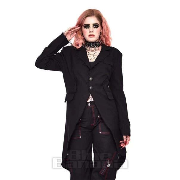 Jawbreaker Raw Edges Blazer Coat (Black)