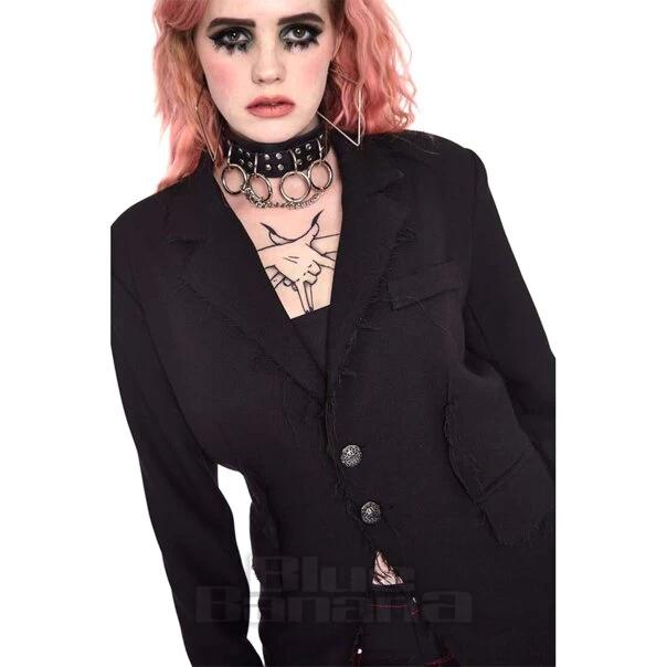 Jawbreaker Raw Edges Blazer Coat (Black)