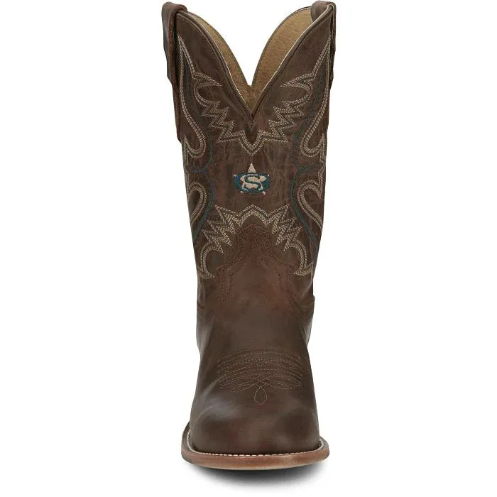 Justin Men's George Strait Rich Mahogany Round Toe Cowboy Boots