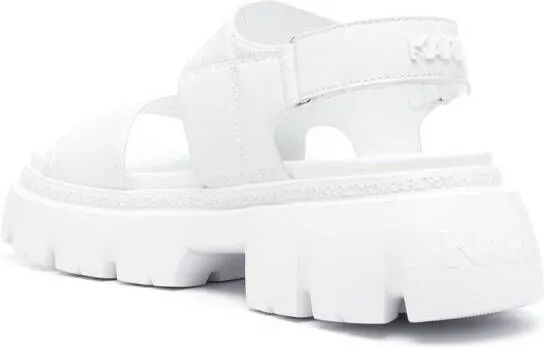 Karl Lagerfeld logo-debossed quilted open-toe sandals White