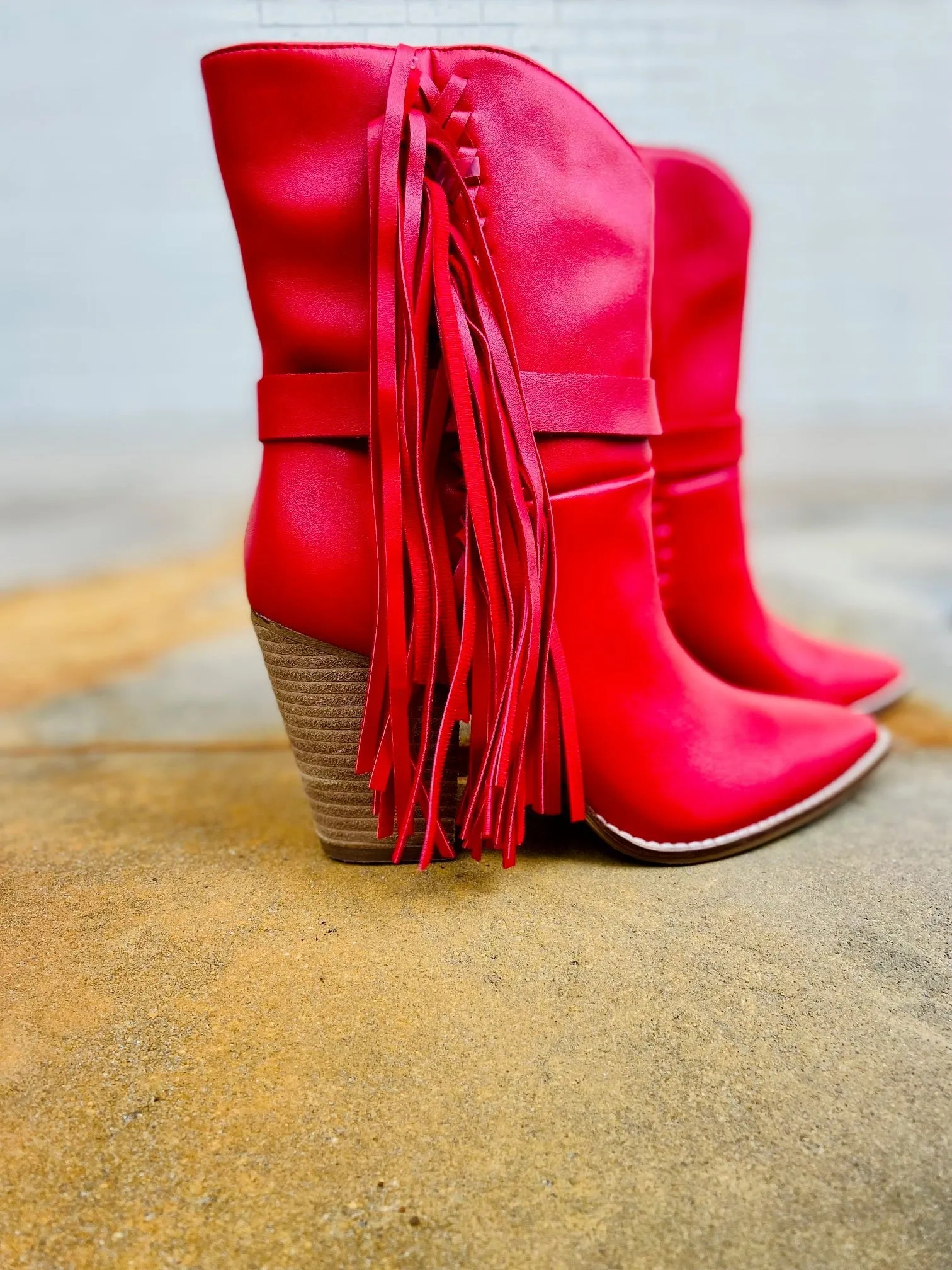 Lady In Red Boots