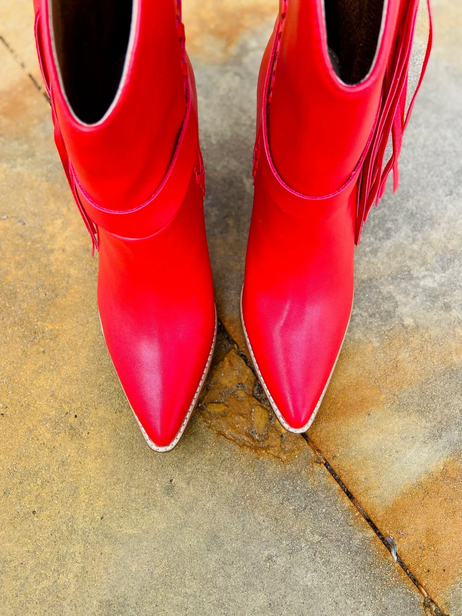 Lady In Red Boots