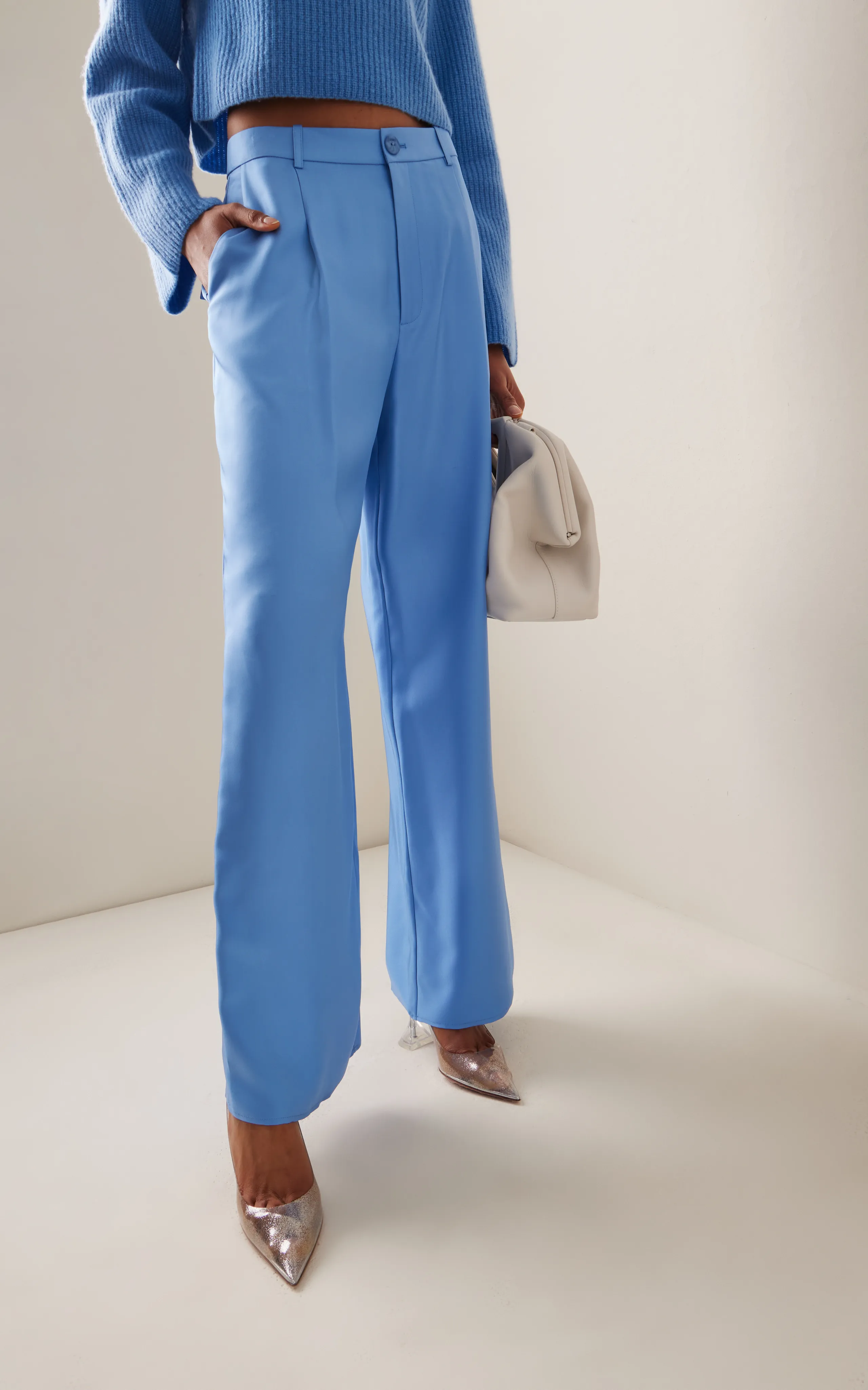 LAPOINTE Pleated Organic Silk Wide-Leg Pants