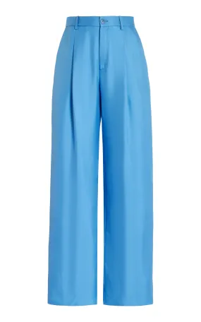 LAPOINTE Pleated Organic Silk Wide-Leg Pants