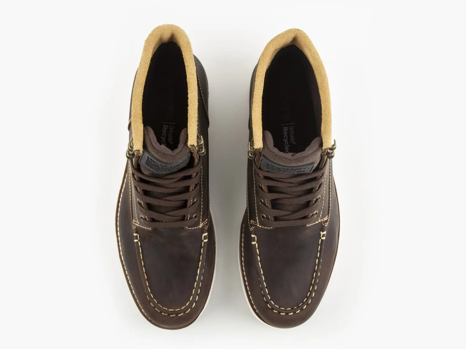 Levi's® Darrow Mocc Lace Up Leather Boots Dark Brown