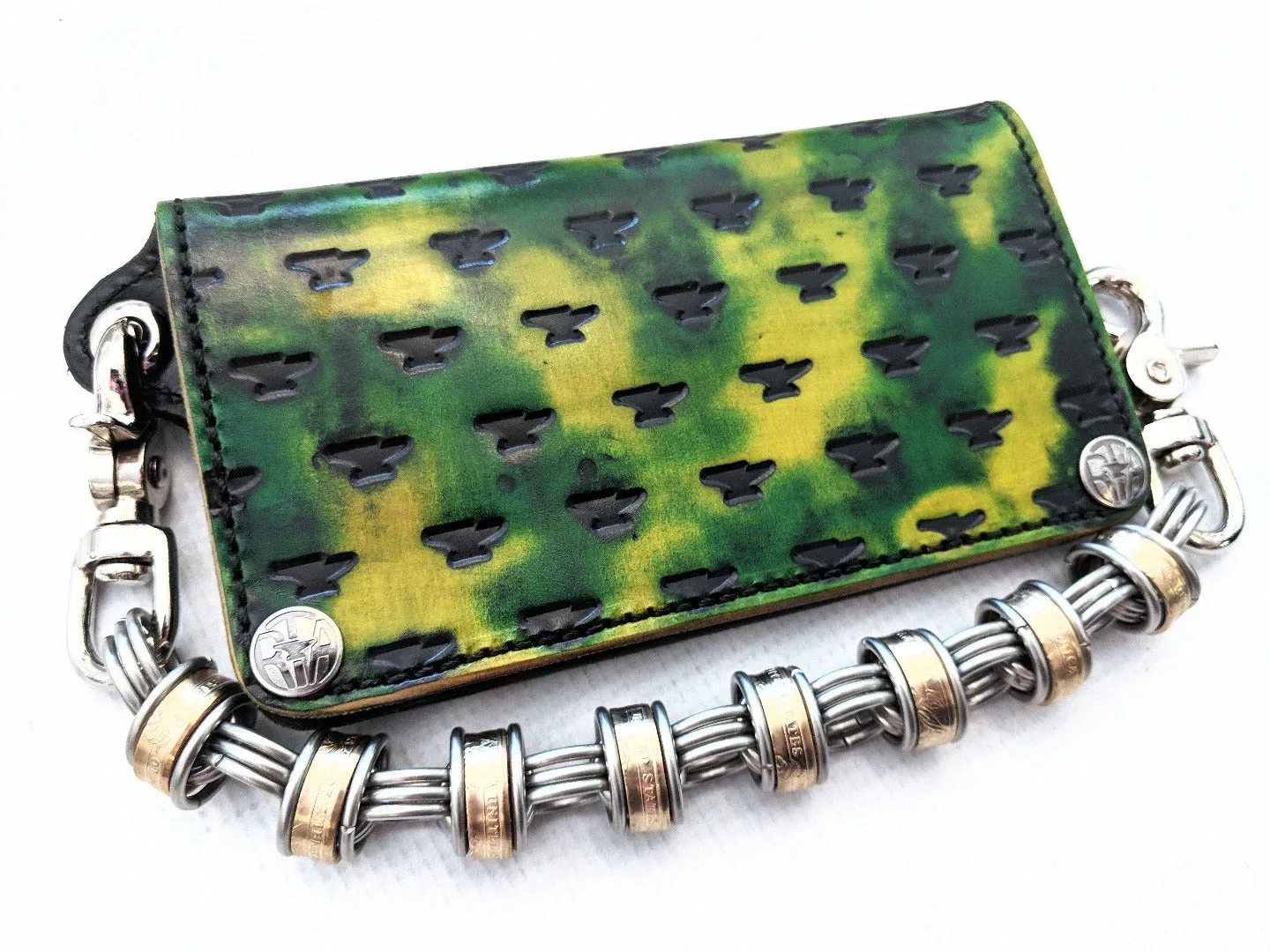 Long Biker Leather Chain Wallet - Radioactive