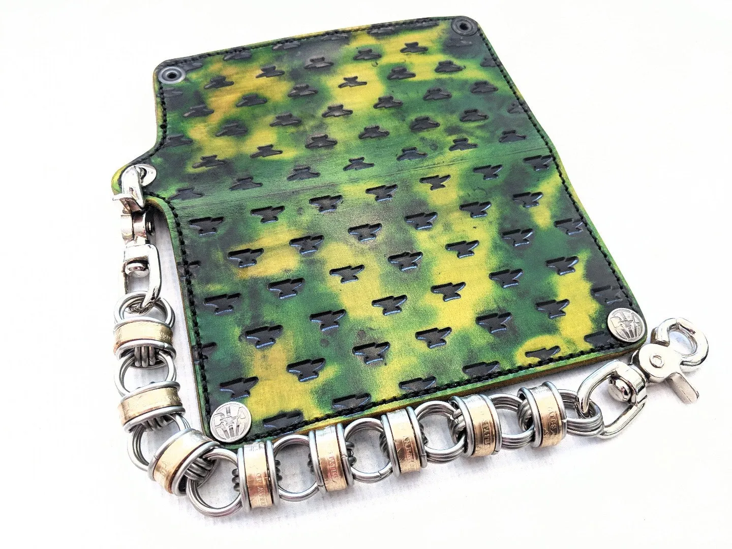 Long Biker Leather Chain Wallet - Radioactive