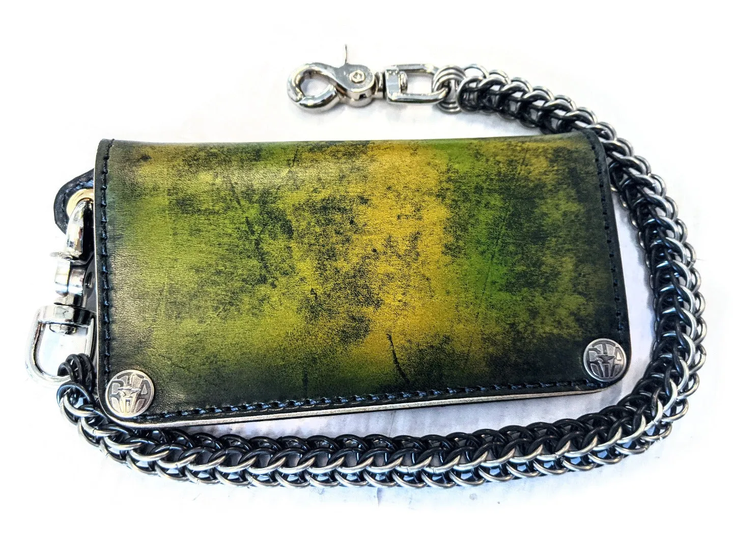 Long Biker Leather Chain Wallet - Radioactive