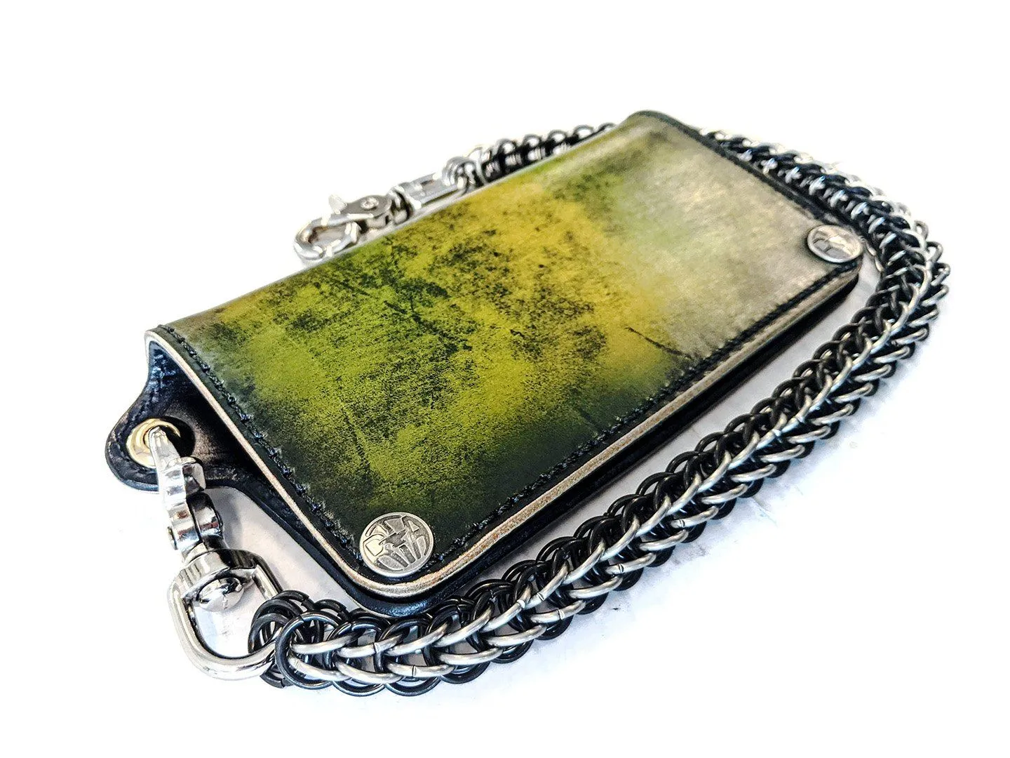 Long Biker Leather Chain Wallet - Radioactive