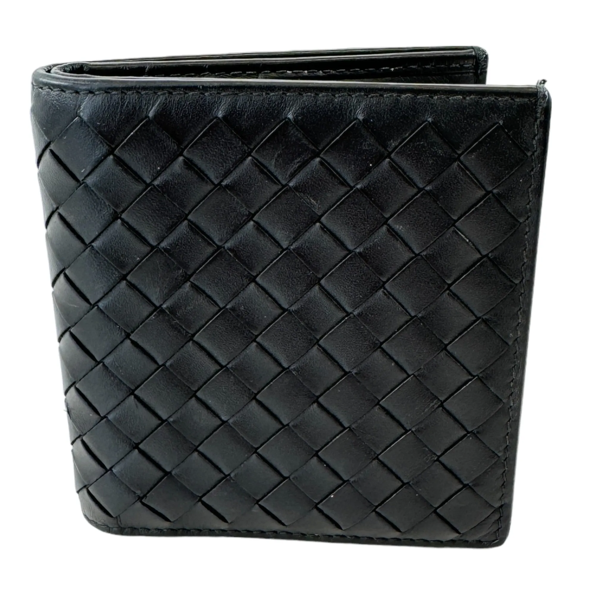 Men's Intrecciato Woven Wallet Black