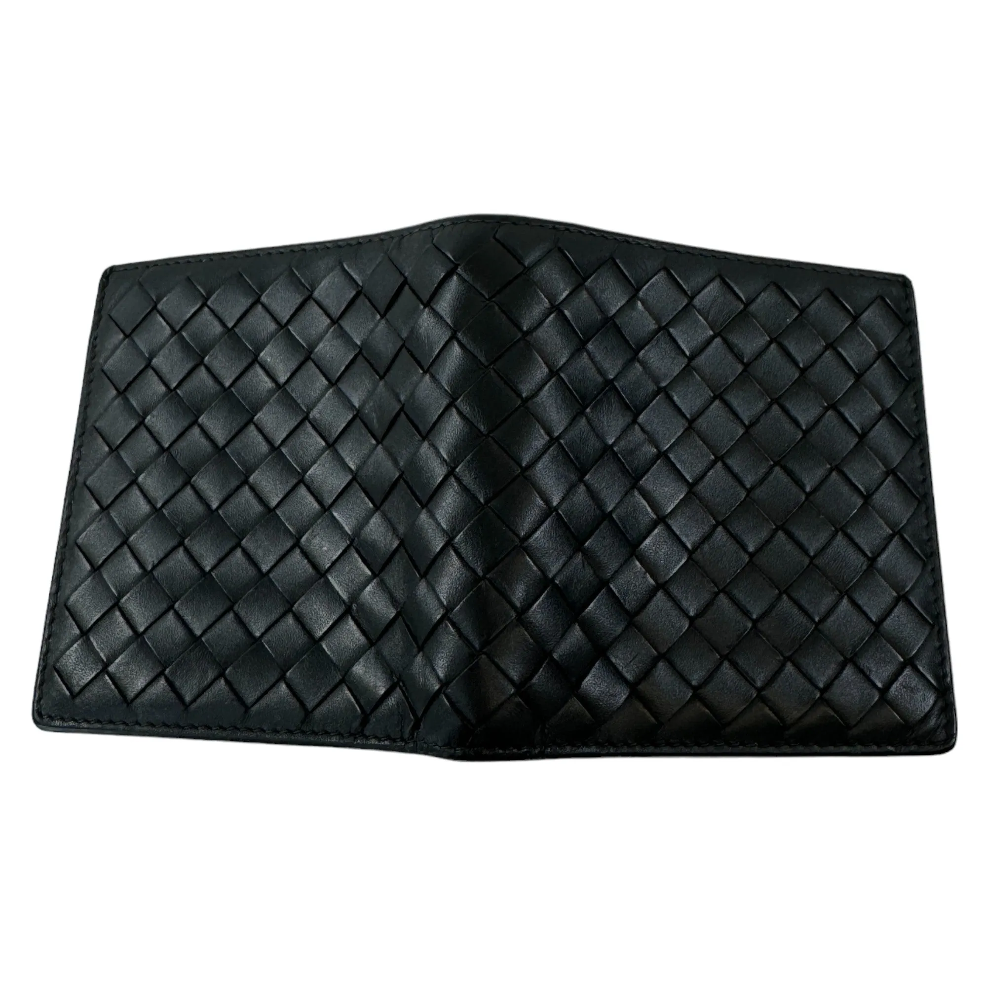 Men's Intrecciato Woven Wallet Black