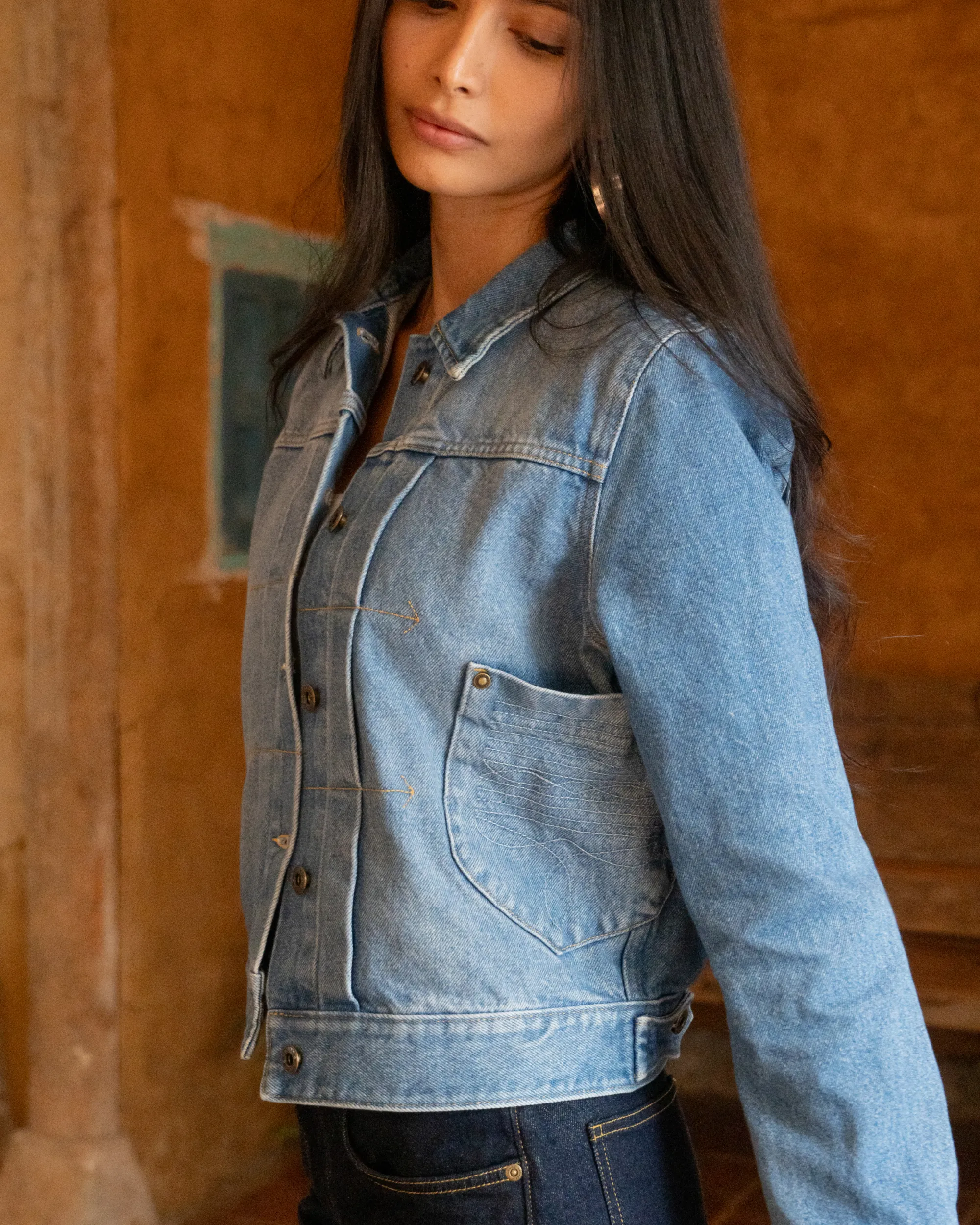 Mi Golondrina Denim Trucker Jacket