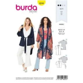 Misses Kimono Coat Burda Sewing Pattern 6244