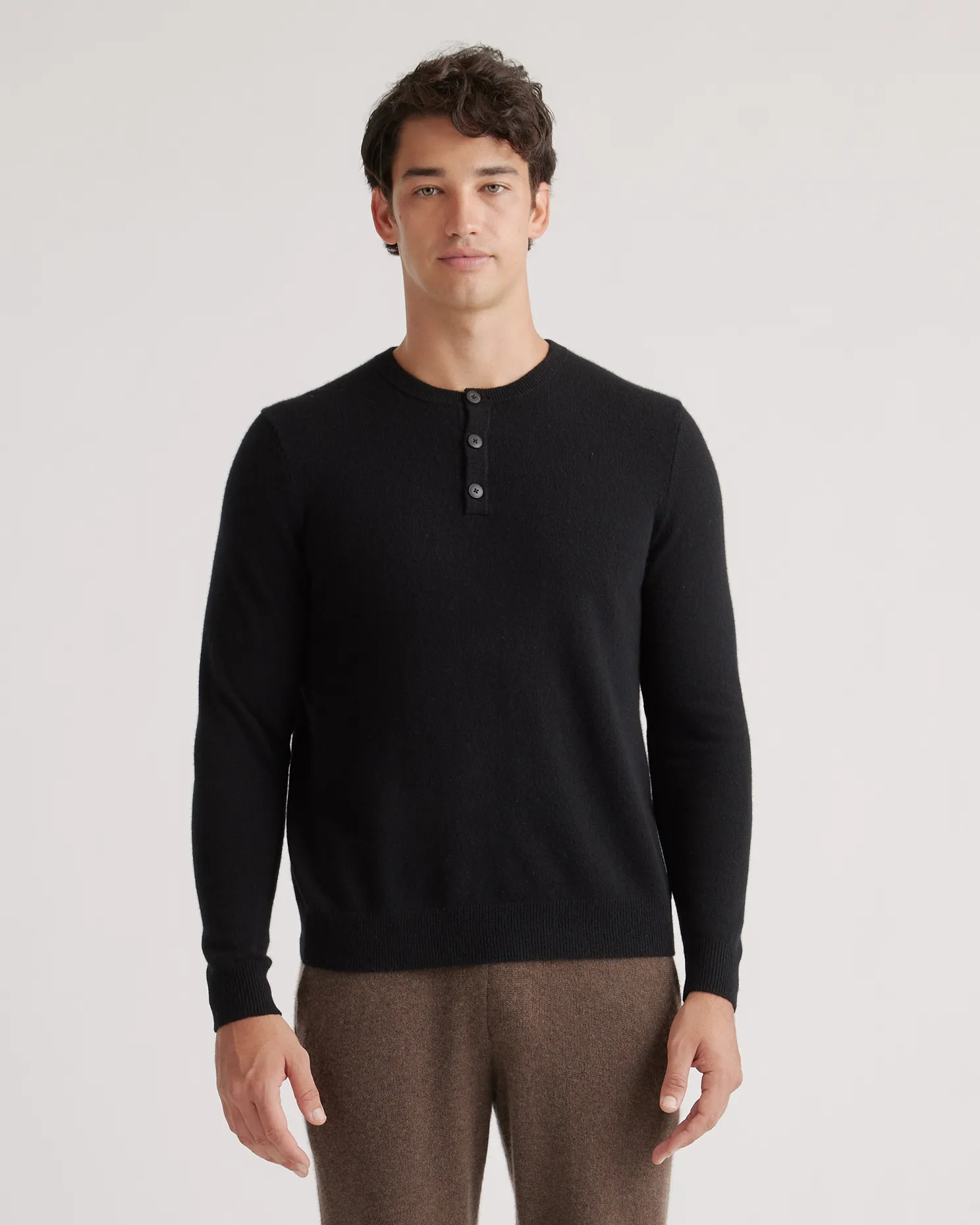 Mongolian Cashmere Henley Sweater