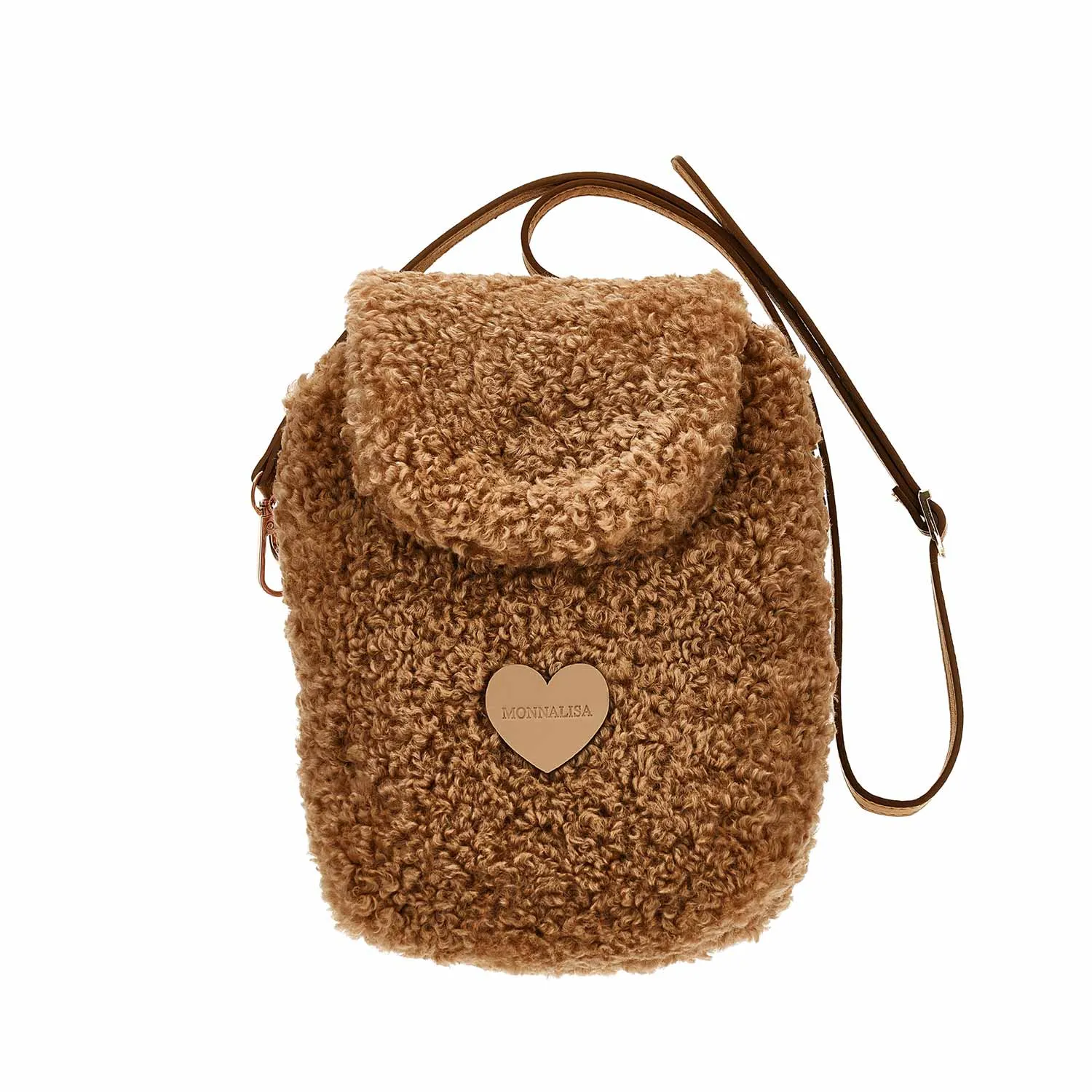 Monnalisa Beige Monnalisa Plush Handbag With Shoulder Strap