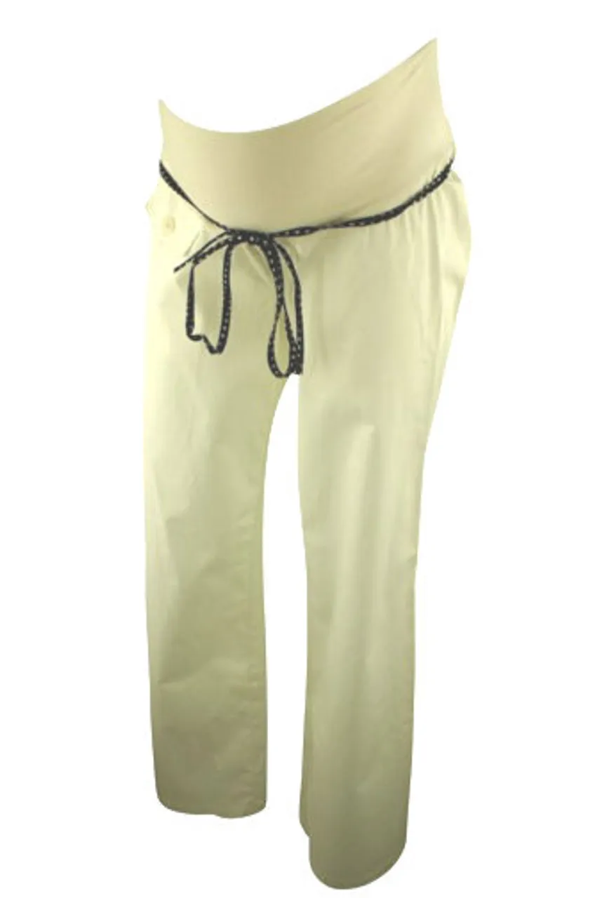 *New* White Jules and Jim Maternity Flare Maternity Pants and Belt (Size Medium)