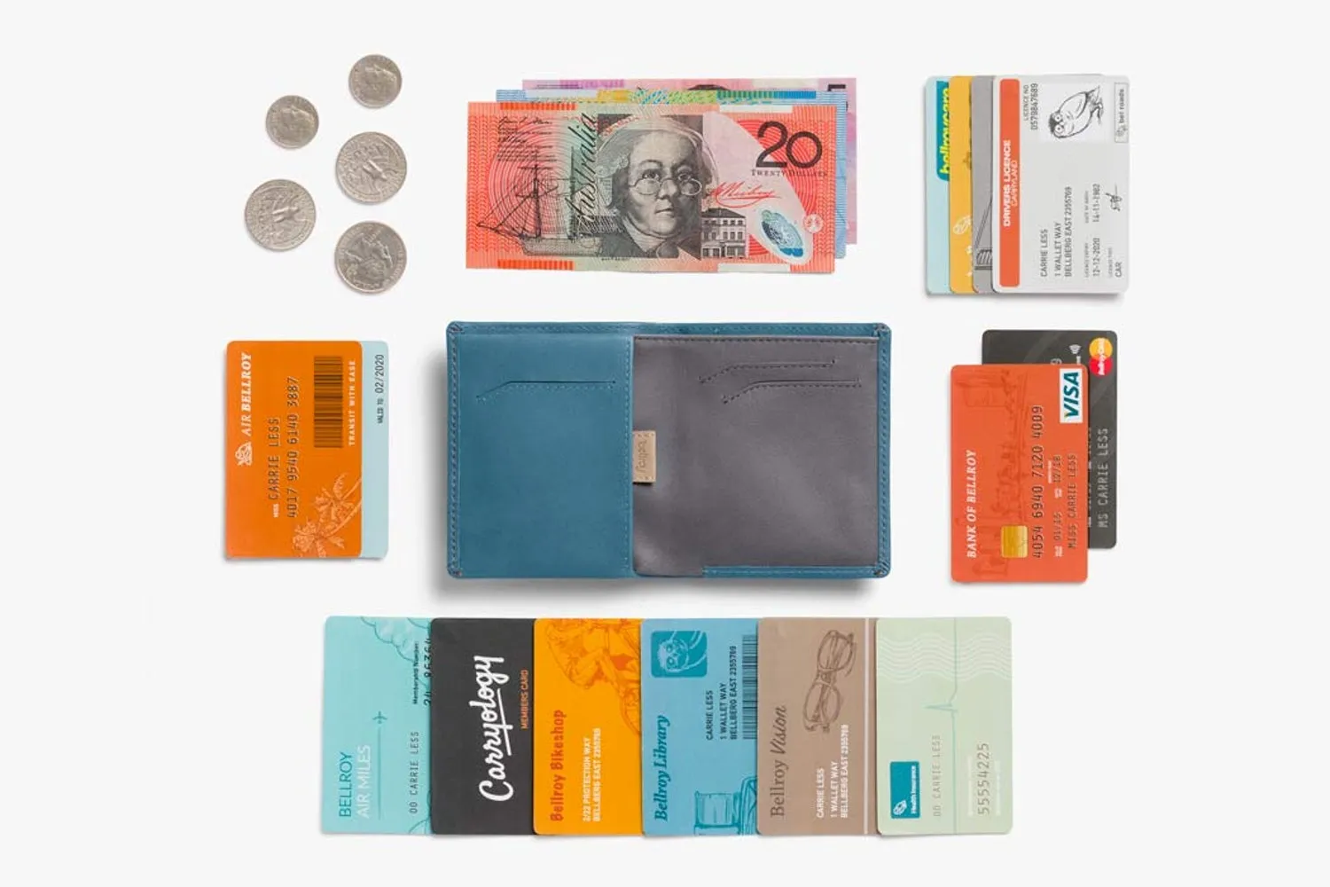 Note Sleeve Wallet - Arctic Blue