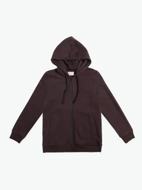 Organic Cotton Zip Up Hoodie Burgundy