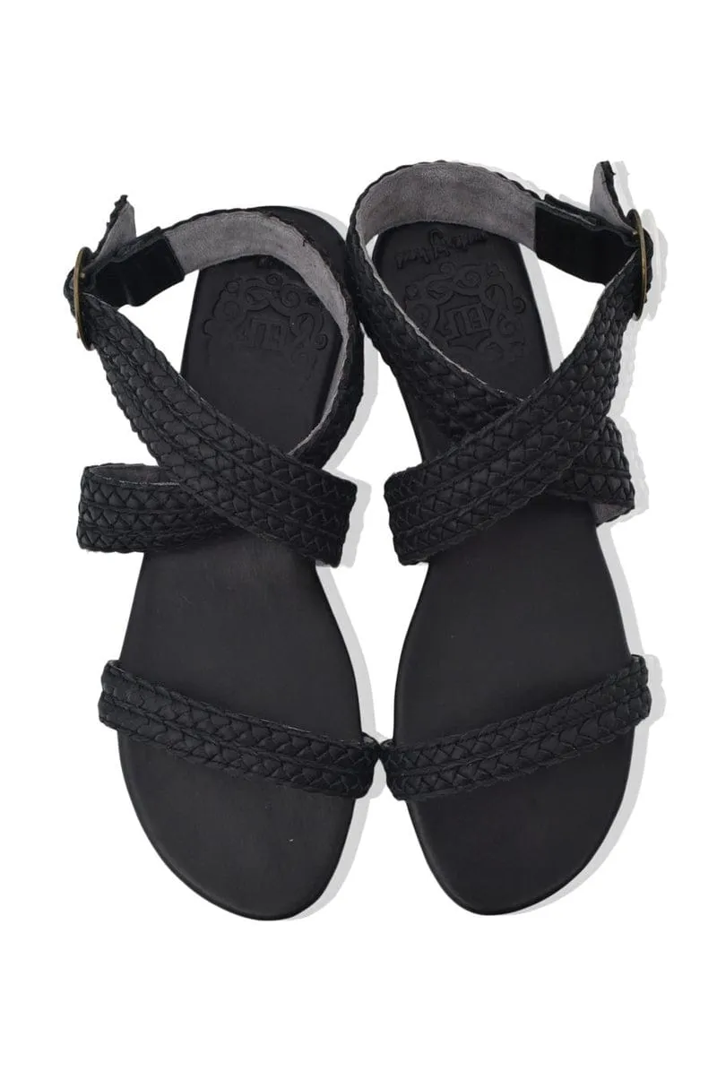 Orra Greek Leather Sandals in Pure White