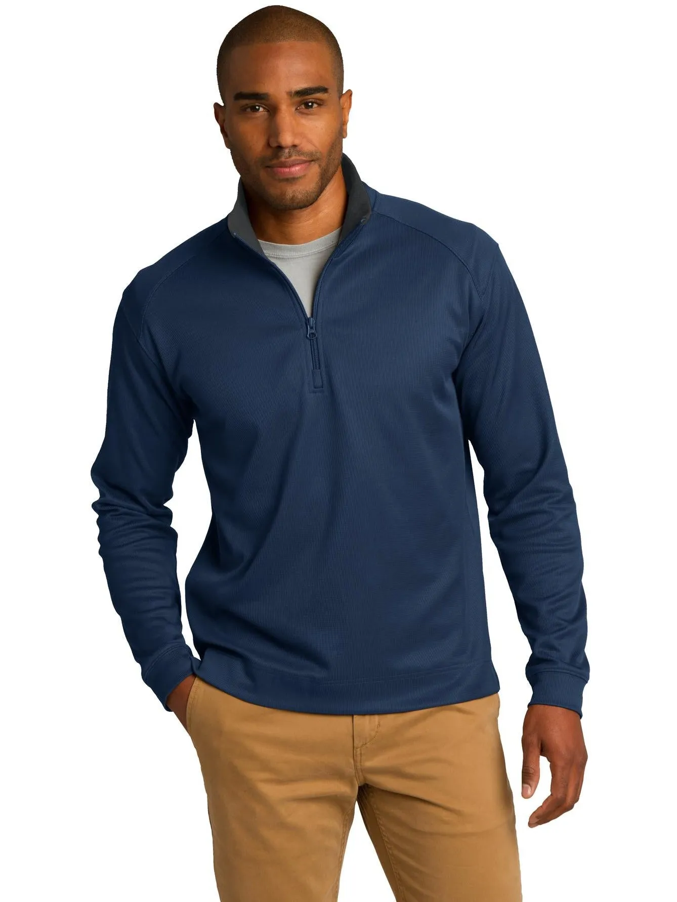 OUTLET-Port Authority Heavyweight Vertical Texture 1/4 Zip Pullover