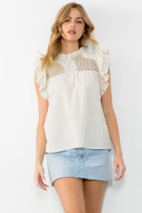 Patchwork Fields Linen Blouse