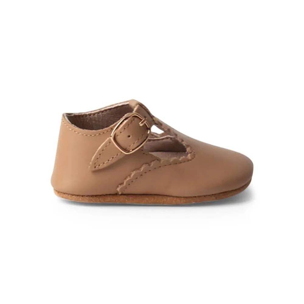 Peanut Leather Baby T Bar Shoe