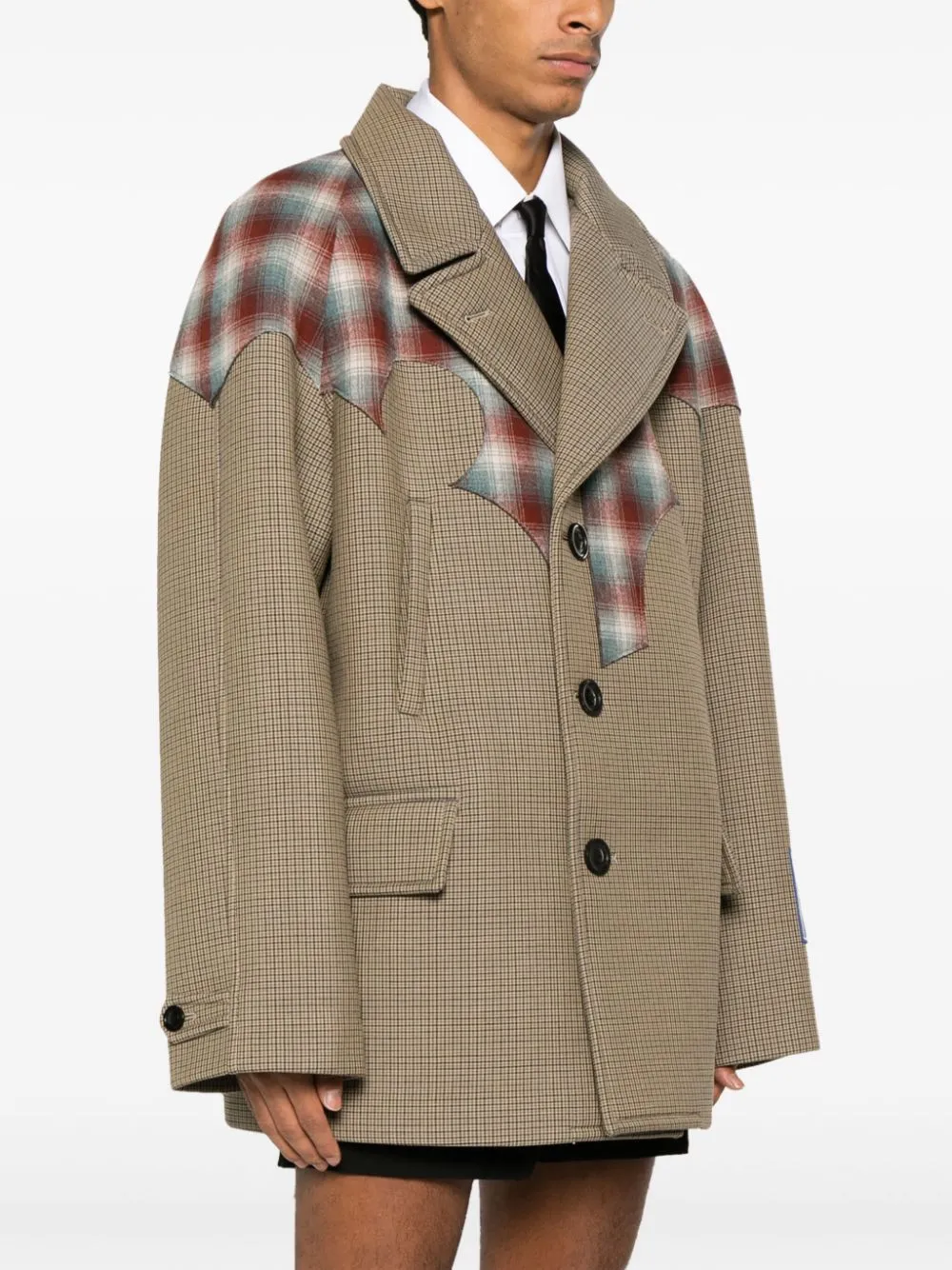 PENDLETON DETAIL WOOL BLEND CABAN COAT