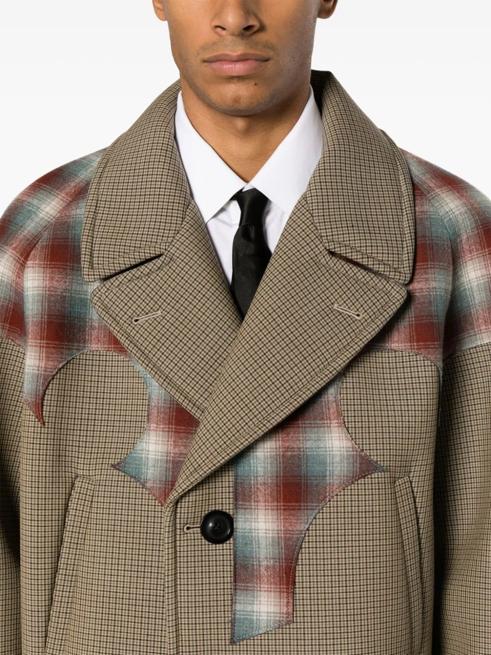 PENDLETON DETAIL WOOL BLEND CABAN COAT