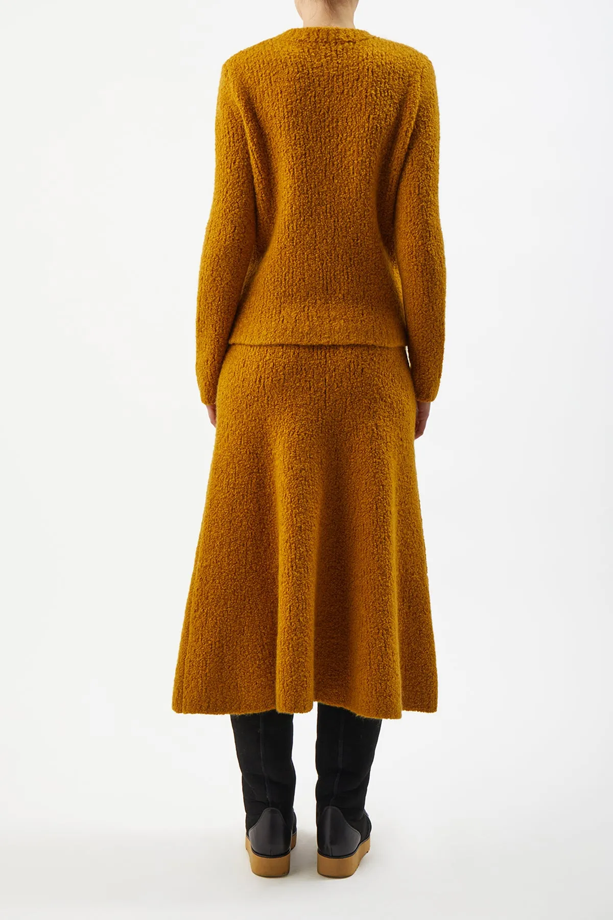 Philippe Knit Sweater in Saffron Cashmere Boucle