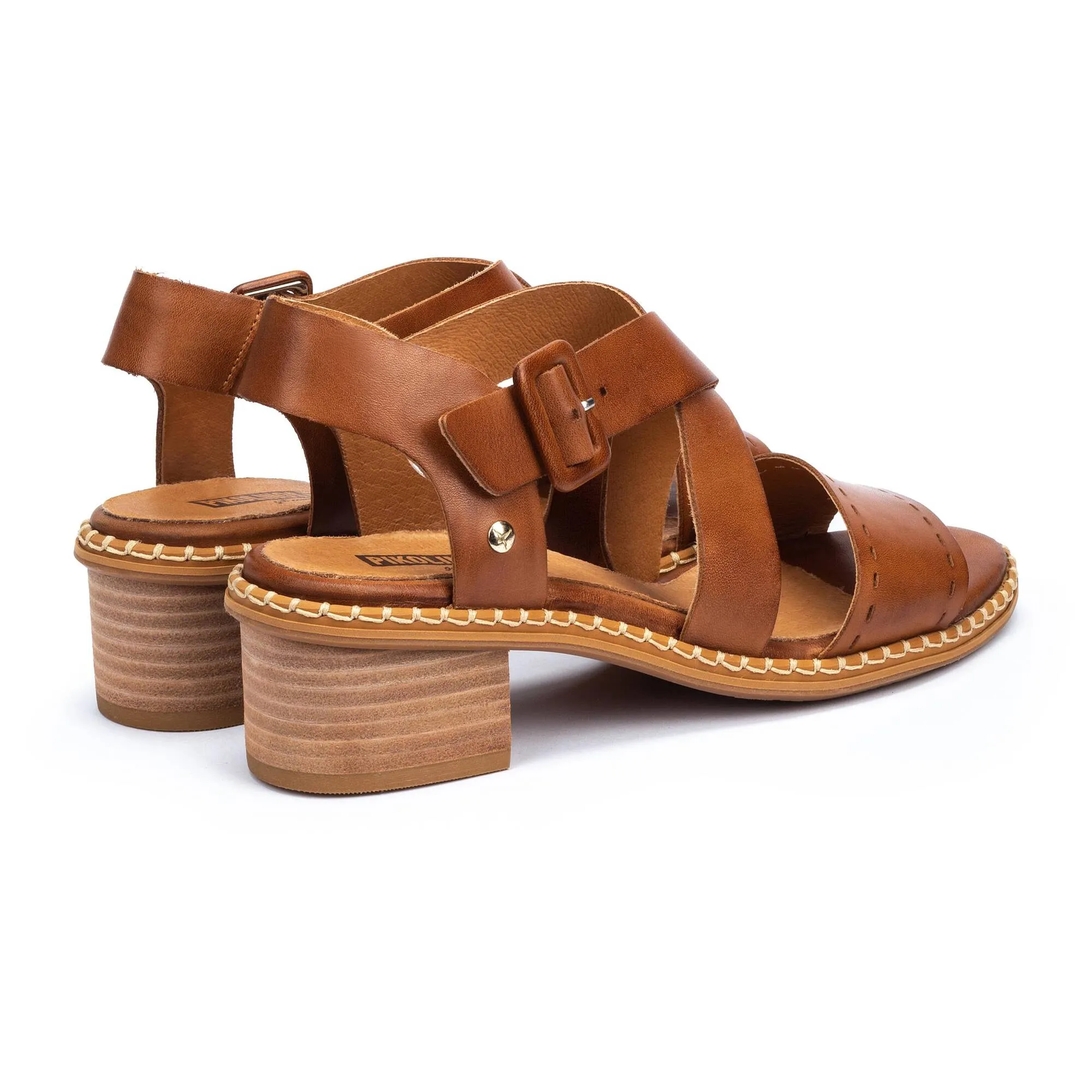 Pikolinos Women’s Blanes Leather Sandals-Brandy