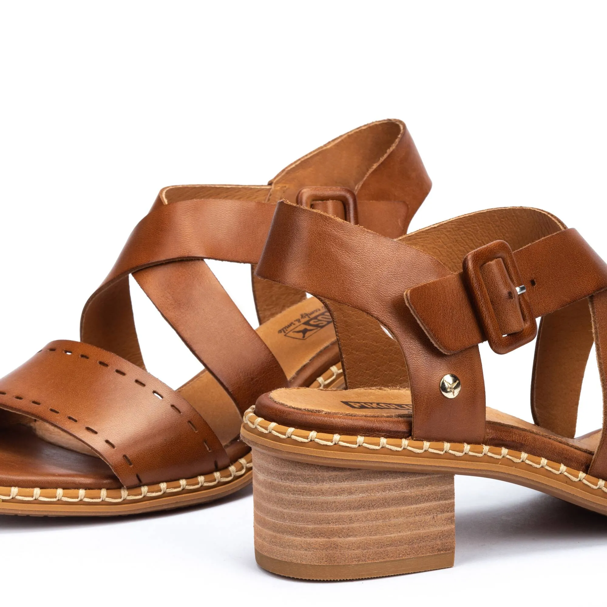 Pikolinos Women’s Blanes Leather Sandals-Brandy