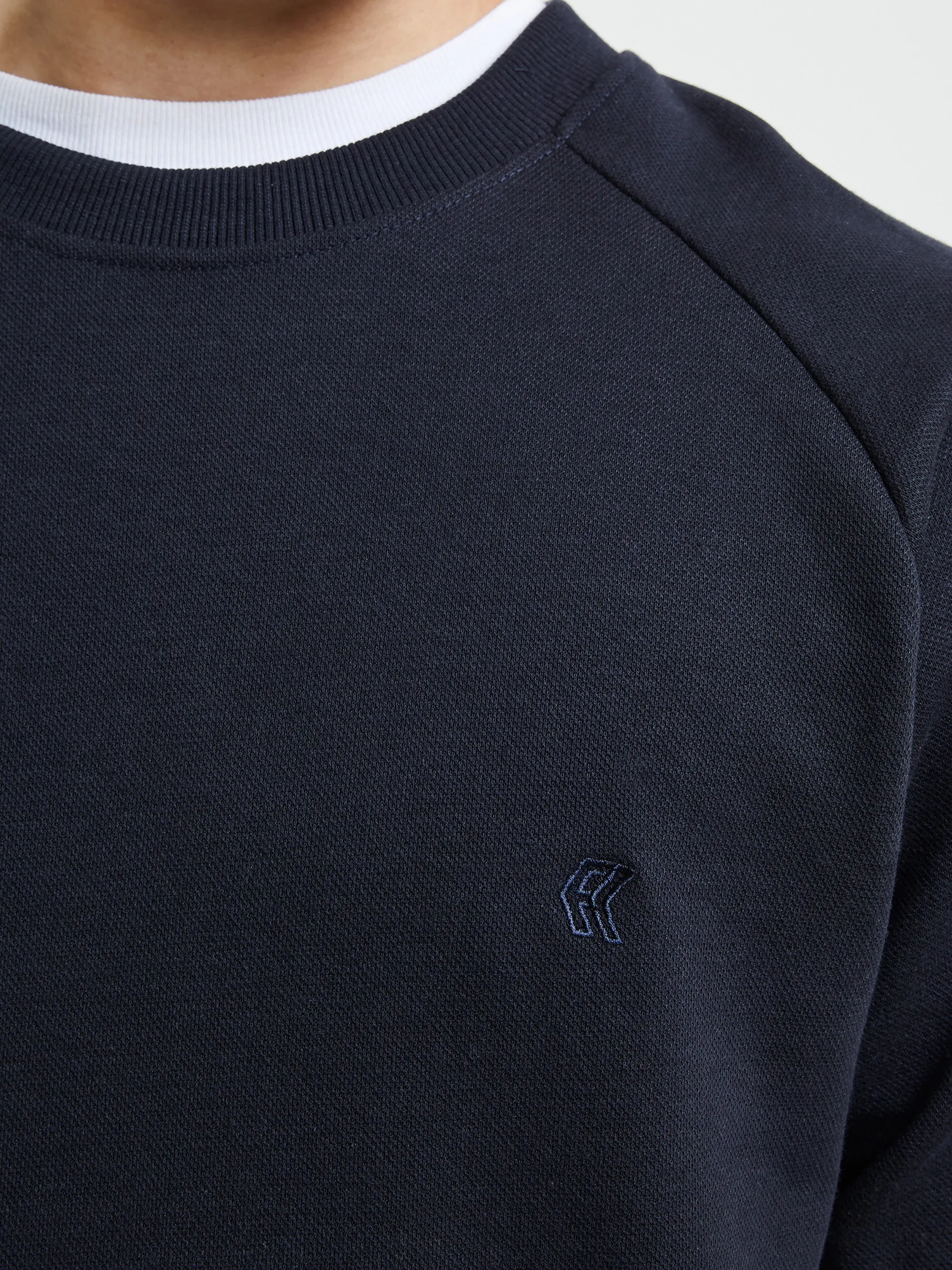 Pique Crewneck Sweatshirt