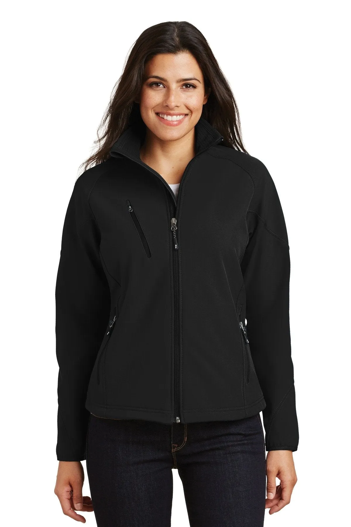 Port Authority Ladies Textured Soft Shell Jacket L705 Black