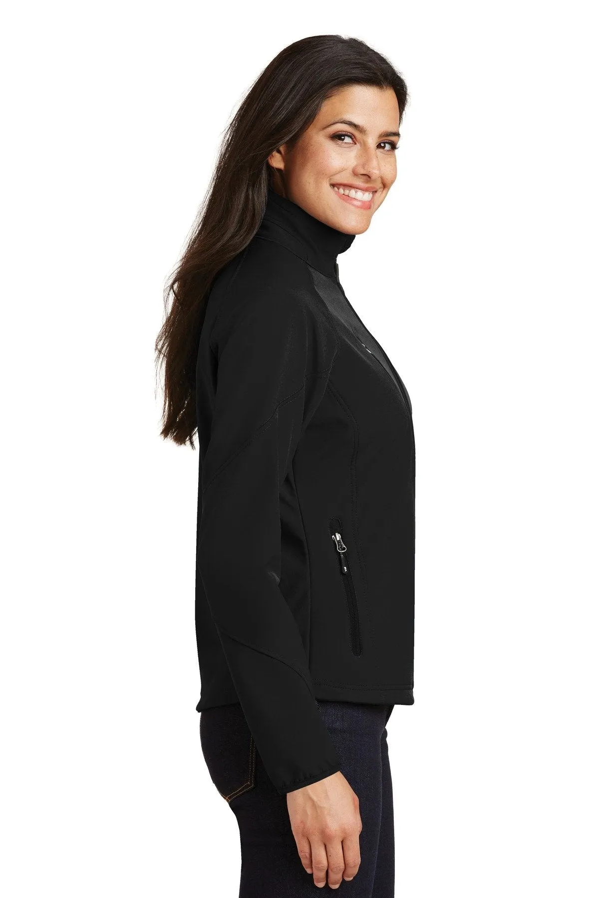 Port Authority Ladies Textured Soft Shell Jacket L705 Black