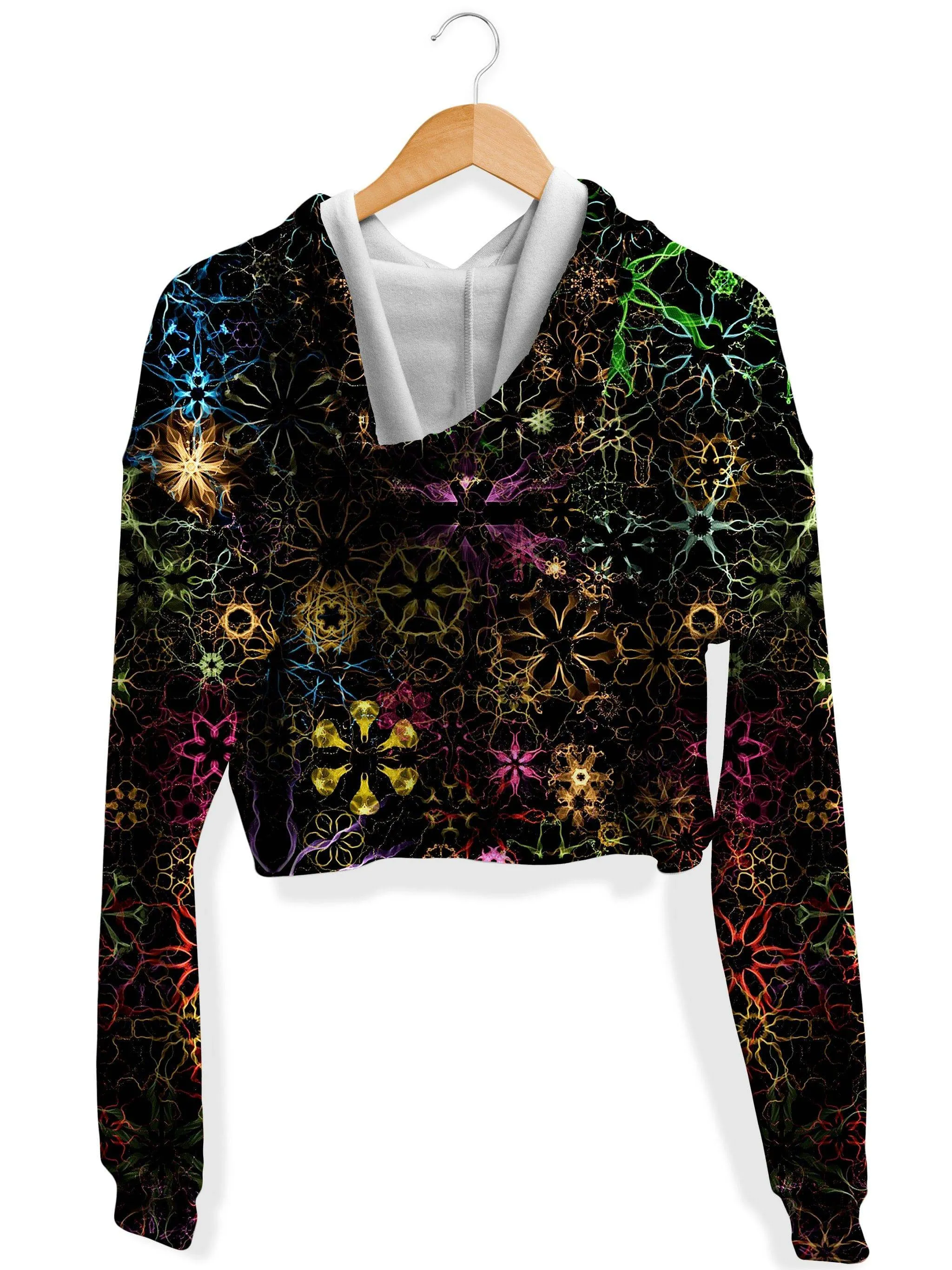 Psy Constellation Fleece Crop Hoodie