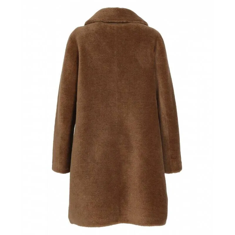 Reversible coat 100% cognac wool “64006”