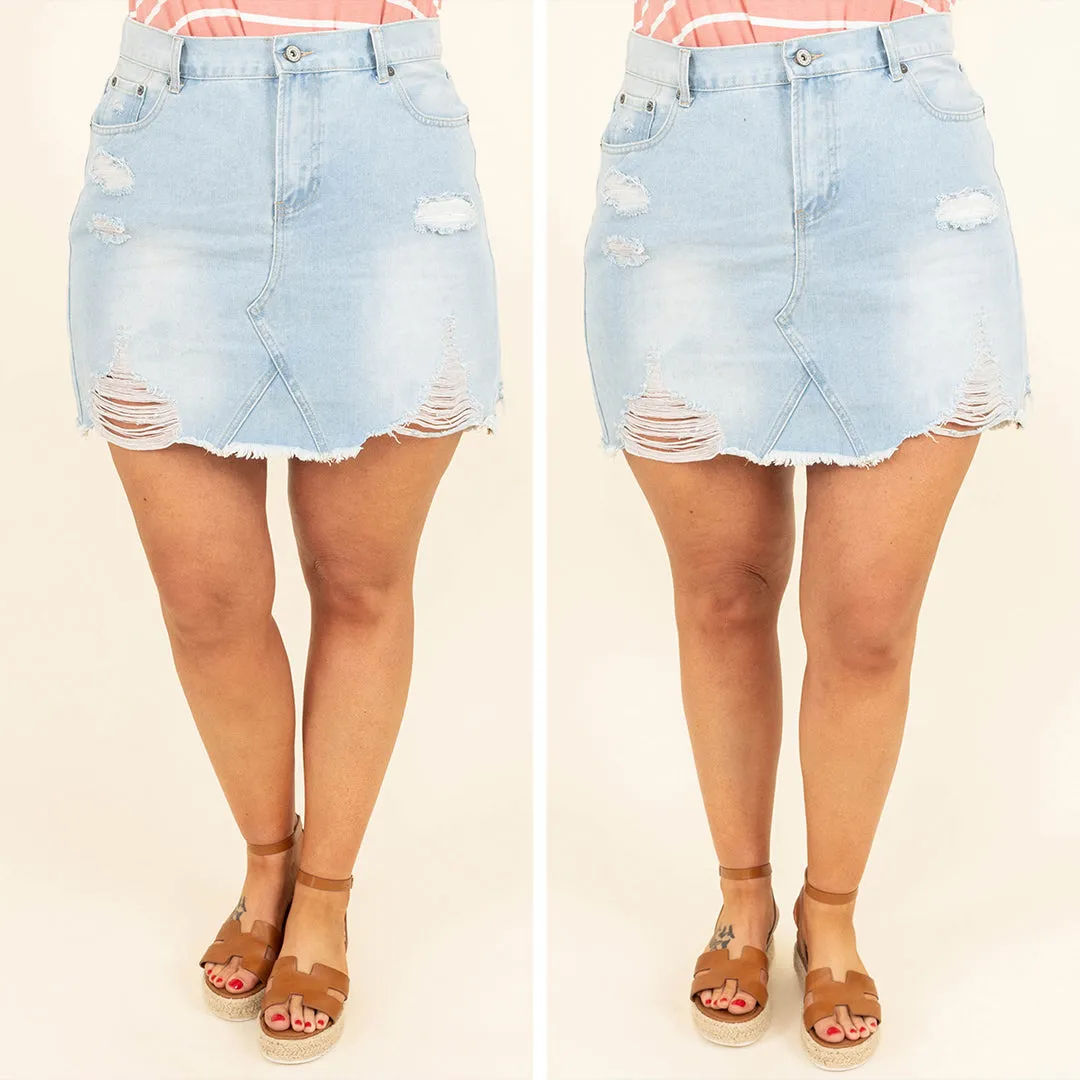 Rhythm Of Love Skirt, Light Denim