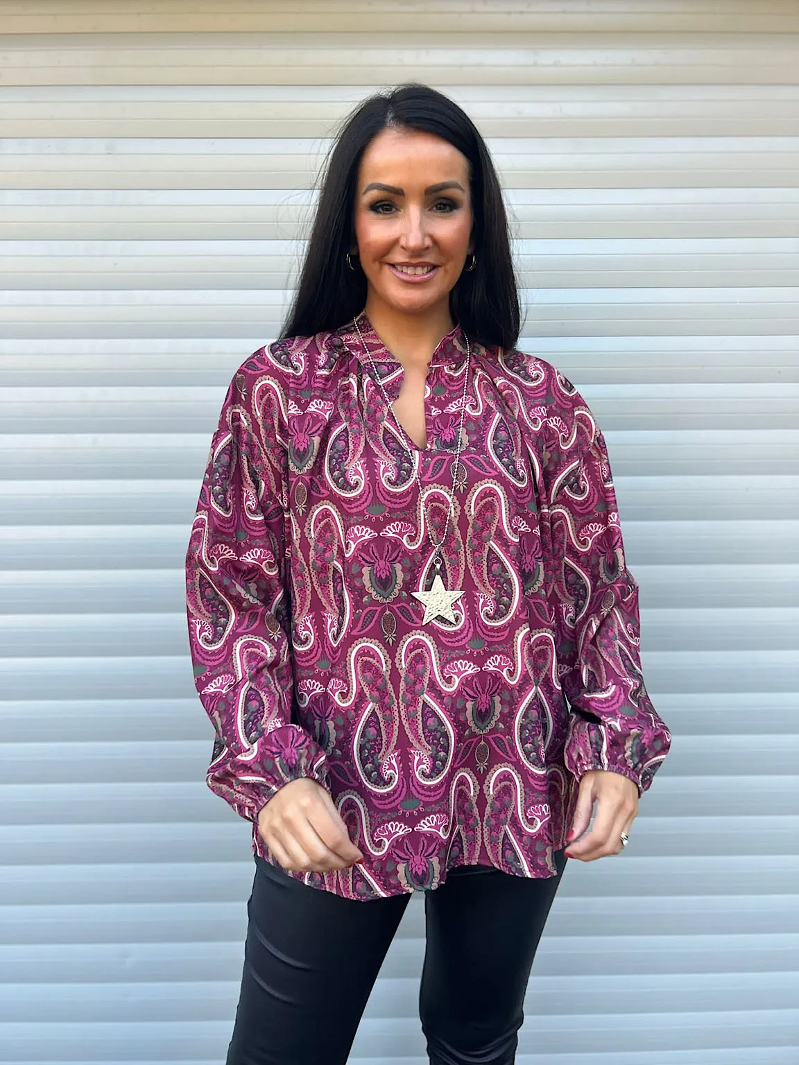 Rose Paisley Print Blouse Elsie