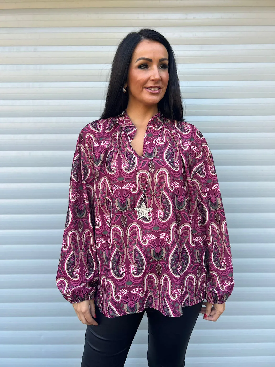 Rose Paisley Print Blouse Elsie