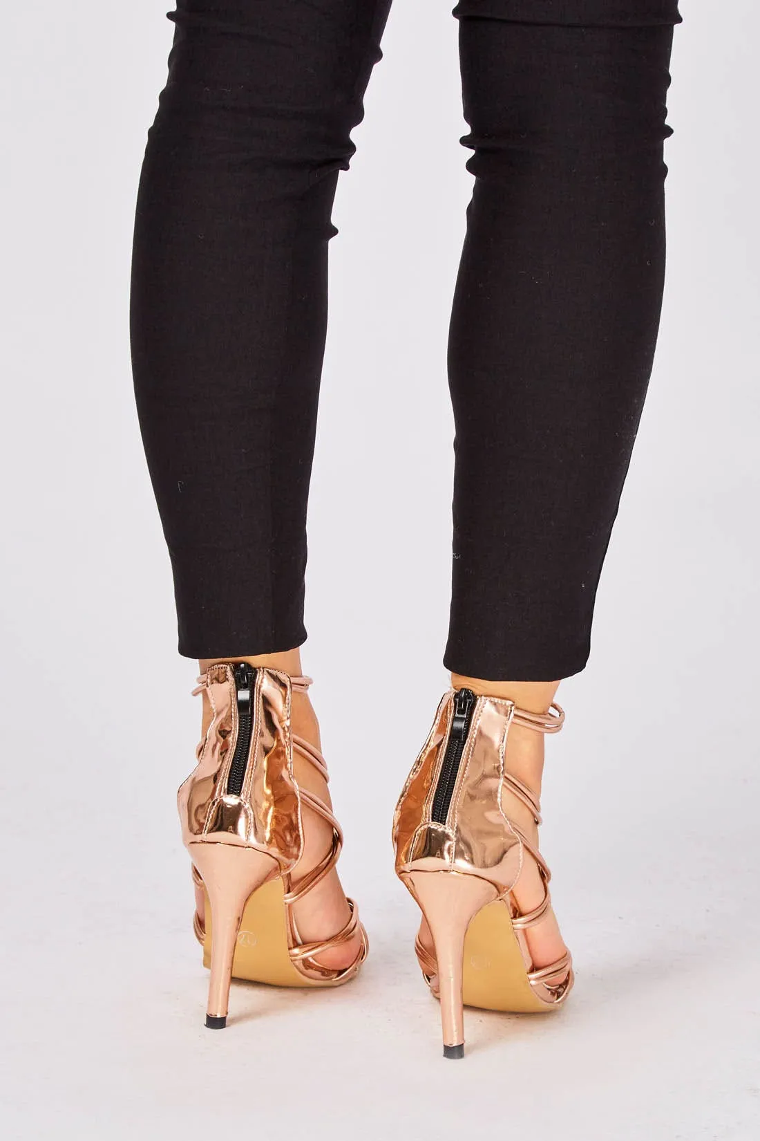 Rose Gold Multi Strap Heels